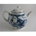 SOLD First Period Worcester Teapot, Cover with Flower Finial, Painted Underglaze Blue with the 'Mansfield' Pattern, c1765-75 SOLD