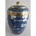 SOLD Caughley 'Barrel' Shaped Vertically Moulded Tea Canister, Decorated with Blue & White 'Pagoda' Pattern, c1785 SOLD