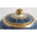 SOLD Caughley 'Barrel' Shaped Vertically Moulded Tea Canister, Decorated with Blue & White 'Pagoda' Pattern, c1785 SOLD