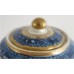 SOLD Caughley 'Barrel' Shaped Vertically Moulded Tea Canister, Decorated with Blue & White 'Pagoda' Pattern, c1785 SOLD