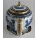SOLD Caughley globular form Teapot, printed in blue and white with 'Willow Nankin' pattern with richly applied gilding, Salopian 'S' mark, c1785 SOLD