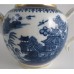 SOLD Caughley globular form Teapot, printed in blue and white with 'Willow Nankin' pattern with richly applied gilding, Salopian 'S' mark, c1785 SOLD