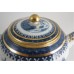 SOLD Caughley globular form Teapot, printed in blue and white with 'Willow Nankin' pattern with richly applied gilding, Salopian 'S' mark, c1785 SOLD