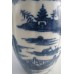 Caughley 'Barrel' Shaped Vertically Moulded Tea Canister (no lid), Decorated with Blue & White 'Pagoda' Pattern, c1785