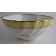 SOLD Rare Chamberlain's Worcester Yellow Ground Oval Shanked Slops Bowl, Gilt Decoration, Pattern 124, c1800 SOLD