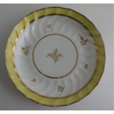 SOLD Rare Chamberlain's Worcester Yellow Ground Oval Shanked Cake or Bread and Butter Plate, Yellow and Gilt Decoration, Pattern 124, c1800 SOLD