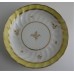 Rare Chamberlain's Worcester Yellow Ground Oval Shanked Cake or Bread and Butter Plate, Yellow and Gilt Decoration, Pattern 124, c1800