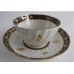 SOLD Flight and Barr period Worcester Shanked Tea Bowl and Saucer, Blue and Gilt Decoration with the 'Fly' pattern, c1790 SOLD