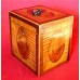 George III Satinwood Single Cube Tea Caddy, Exquisitely Inlaid On All Four Sides & Top With Ovals & Quarter veneers, Very Fine 'Rope' Inlay Borders, Boxwood strung, Brass Loop Handle, c1785