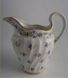 Worcester 'Waisted Shanked Body' Milk Jug, Decorated with 'Cornflowers', c1795