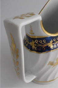 Coalport Oval Shanked Milk Jug, Blue and Gilt Decoration with 'Gilded Thistle', c1800