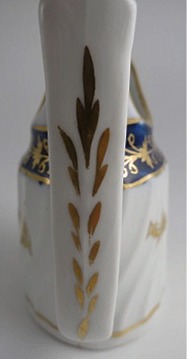 Coalport Oval Shanked Milk Jug, Blue and Gilt Decoration with 'Gilded Thistle', c1800