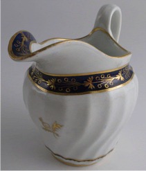 Worcester Circular Shanked Milk Jug, Blue and Gilt Decoration with 'Gilded Thistle', c1795