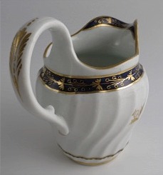 Worcester Circular Shanked Milk Jug, Blue and Gilt Decoration with 'Gilded Thistle', c1795