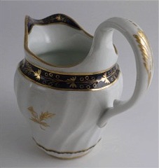 Worcester Circular Shanked Milk Jug, Blue and Gilt Decoration with 'Gilded Thistle', c1795