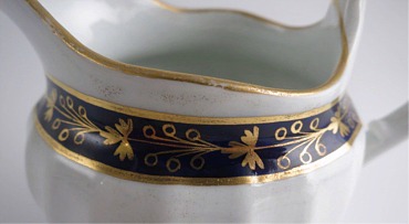 Worcester Circular Shanked Milk Jug, Blue and Gilt Decoration with 'Gilded Thistle', c1795
