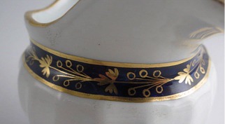 Worcester Circular Shanked Milk Jug, Blue and Gilt Decoration with 'Gilded Thistle', c1795