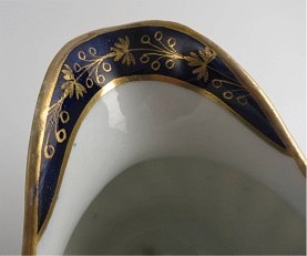 Worcester Circular Shanked Milk Jug, Blue and Gilt Decoration with 'Gilded Thistle', c1795