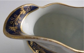 Worcester Circular Shanked Milk Jug, Blue and Gilt Decoration with 'Gilded Thistle', c1795