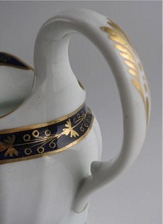 Worcester Circular Shanked Milk Jug, Blue and Gilt Decoration with 'Gilded Thistle', c1795