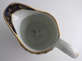 Worcester Circular Shanked Milk Jug, Blue and Gilt Decoration with 'Gilded Thistle', c1795