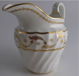 Worcester 'Flight & Barr' Period 'Waisted' Shanked Jug, with Delicate Gilded Decoration, c1795