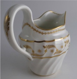 Worcester 'Flight & Barr' Period 'Waisted' Shanked Jug, with Delicate Gilded Decoration, c1795