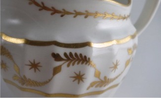 Worcester 'Flight & Barr' Period 'Waisted' Shanked Jug, with Delicate Gilded Decoration, c1795