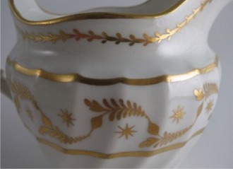 Worcester 'Flight & Barr' Period 'Waisted' Shanked Jug, with Delicate Gilded Decoration, c1795