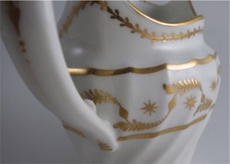 Worcester 'Flight & Barr' Period 'Waisted' Shanked Jug, with Delicate Gilded Decoration, c1795