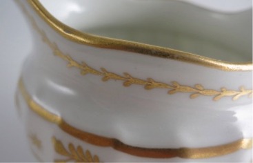 Worcester 'Flight & Barr' Period 'Waisted' Shanked Jug, with Delicate Gilded Decoration, c1795