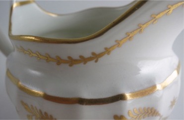 Worcester 'Flight & Barr' Period 'Waisted' Shanked Jug, with Delicate Gilded Decoration, c1795