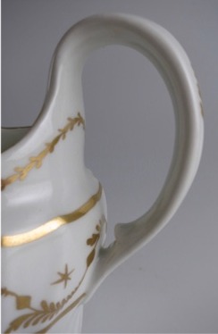 Worcester 'Flight & Barr' Period 'Waisted' Shanked Jug, with Delicate Gilded Decoration, c1795