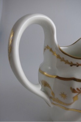 Worcester 'Flight & Barr' Period 'Waisted' Shanked Jug, with Delicate Gilded Decoration, c1795