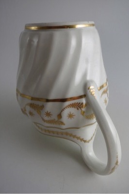 Worcester 'Flight & Barr' Period 'Waisted' Shanked Jug, with Delicate Gilded Decoration, c1795