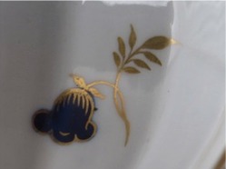 Worcester Circular Shanked Teapot, Blue and Gilt 
Decoration with 'Bluebell pattern', c1795