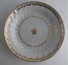 Coalport Spiral Shanked Plate, Gilded Leaf Garland Decoration, c1800