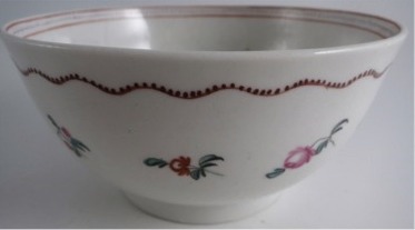 New Hall Slops Bowl 'Basket of Flowers' Pattern 171, c1780-90