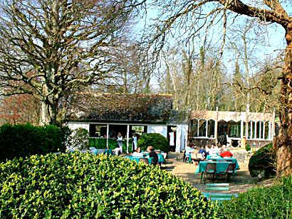 The Tea Garden is laid out in two terraces, one of grass the other of gravel on which sit many varied tables, chairs and benches.