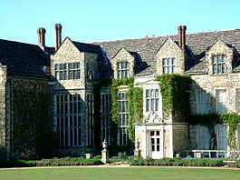 Typical of Elizabethan houses, it can be seen that the house is in the plan shape of and 'E', formed by the large protruding wings at each end of the main block and a protruding central entrance block.