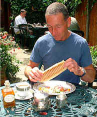 In this instance I chose to try one of the interesting 'hot' baguettes, served with a small salad garnish.