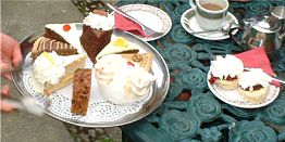 My choice from such cakes as Carrot, Mocha, Ginger, Lemon, Fruit, Shortbread or huge cream filled Meringues.