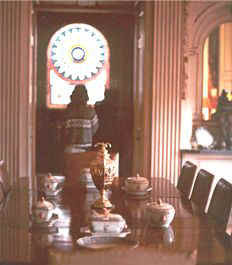 Looking from the Dining Room towards the stained glass window in the servery