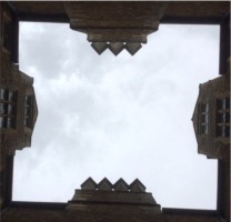 Veiw from the Diary Court to the sky at Chastleton House